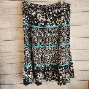 Notations 1x boho fairy cottagecore A-line 100% cotton long skirt